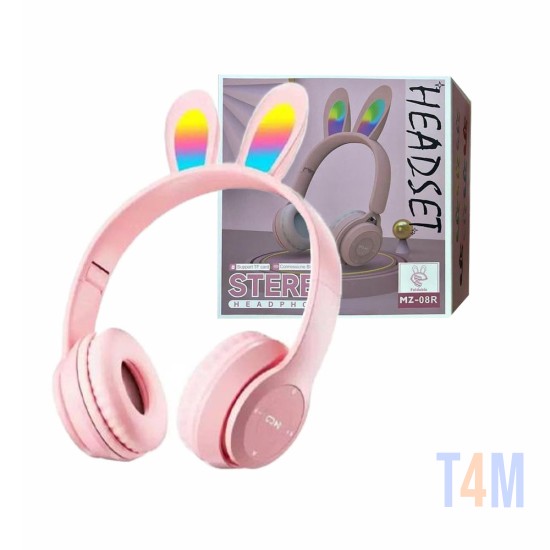 Moxom Wireless Rabbit Headphones MZ-08R with LED light Pink